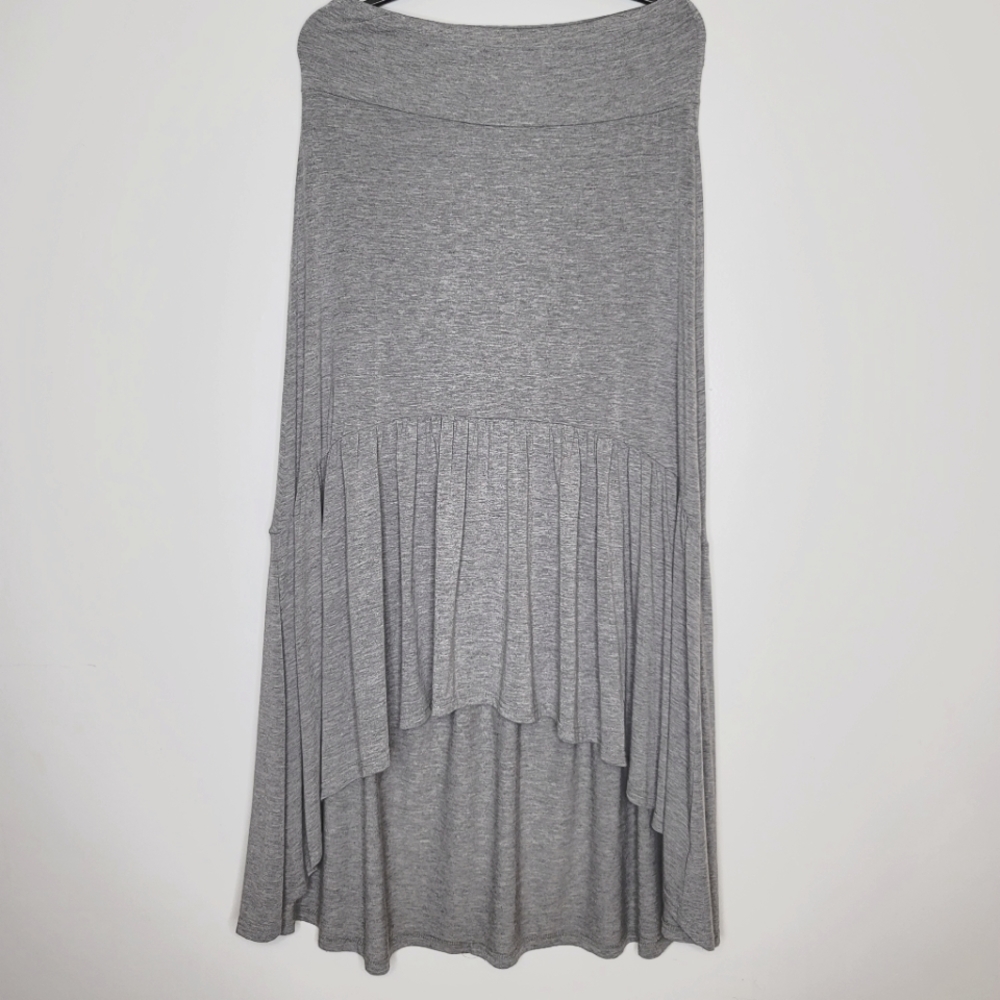 Grey Hi-Lo Maxi Skirt - Picture 2 of 7